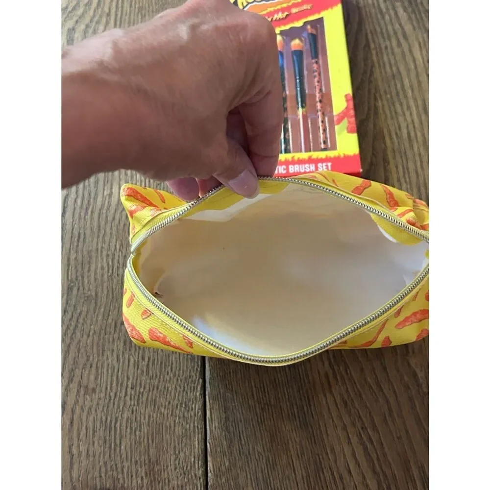 Flamin' Hot Cosmetic Brush Set -Cosmetics Bag ain’t easy being cheesy 🧀
